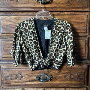 P.J. Klein Leopard Crop Shrug
